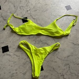 neon bathing suit from pacsun size small top and bottom